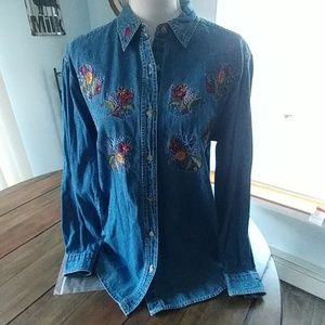 Cool Blues button up shirt Sz Medium